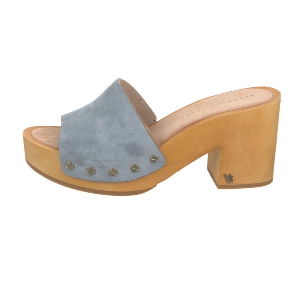 Veronica Beard Blue Slides